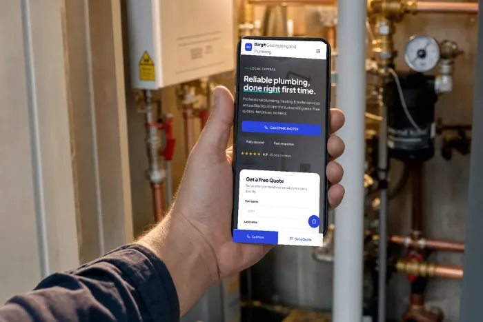 The Bargit Gas Heating and Plumbing website, built by Digimill